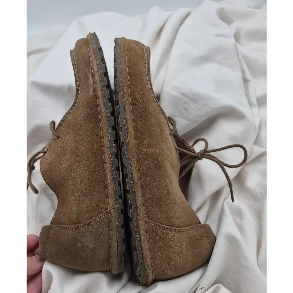 Birkenstock Utti Lace Suede Leather brown Moc-toe Men's size EU 42 US 9-9.5